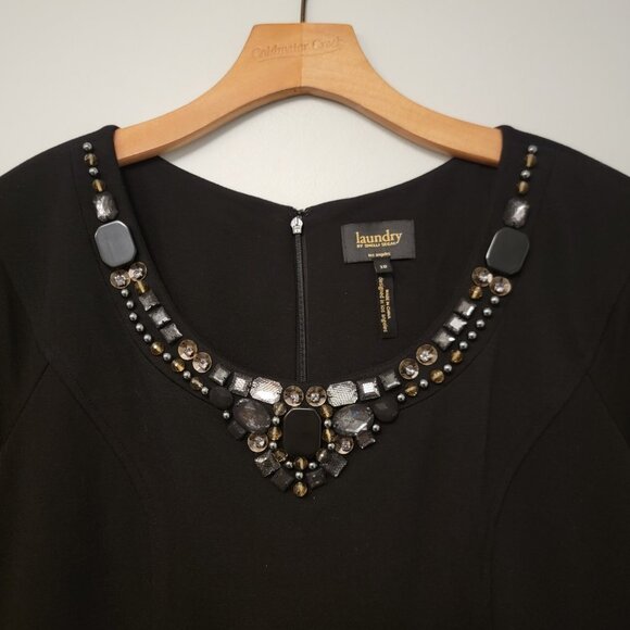 Laundry by Shelli Segal Dress Formal Embellished Short Sleeve Womens Size 10 EUC - Picture 2 of 8